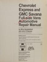 Haynes Chevrolet Express and GMC Savana Full-Size Vans 1996 thru 2007 Automotive Repair Manual
 1563927195, 9781563927195