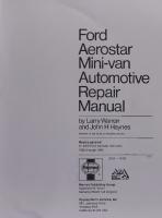 Haynes Ford Aerostar Mini-Vans Automotive Repair Manual
 1563920328, 9781563920325