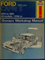 Haynes Ford Capri II Owners Workshop Manual
 0856965936, 9780856965937