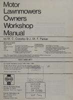 Haynes Motor Lawnmowers Owners Workshop Manual
 0856969540, 9780856969546