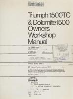 Haynes Triumph 1500 TC & Dolomite 1500 Owners Workshop Manual
 0856963690, 9780856963698