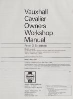 Haynes Vauxhall Cavalier (fwd) Owners Workshop Manual
 1850102015, 9781850102014
