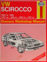 Haynes VW Scirocco Owners Workshop Manual
 1850105138, 9781850105138