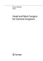 Head and Neck Surgery for General Surgeons
 9811978999, 9789811978999
