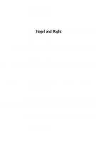 Hegel and Right: A Study of the Philosophy of Right
 1438470797, 9781438470795
