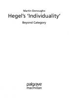 Hegel's 'Individuality': Beyond Category
 3031213688, 9783031213687