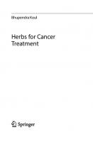 Herbs for Cancer Treatment
 981329146X, 9789813291461