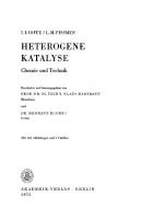 Heterogene Katalyse: Chemie und Technik [Reprint 2021 ed.]
 9783112541661