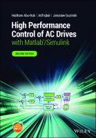 High performance control of AC drives with MATLAB/Simulink [Second ed.]
 9781119590781, 1119590787