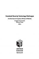Homeland Security Technology Challenges : From Sensing and Encrypting to Mining and Modeling [1 ed.]
 9781596932906, 9781596932890