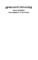 Homoaffectionalism: Male Bonding from Gilgamesh to the Present
 1879194139, 1879194112