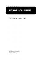 Honors Calculus
 9780691218229