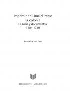 Imprimir en Lima durante la colonia: Historia y documentos, 1584-1750
 9783964568625