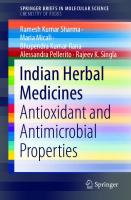 Indian Herbal Medicines: Antioxidant and Antimicrobial Properties (SpringerBriefs in Molecular Science)
 303080917X, 9783030809171