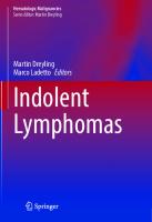 Indolent Lymphomas (Hematologic Malignancies)
 3030559882, 9783030559885