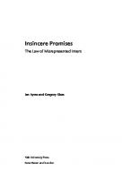 Insincere Promises: The Law of Misrepresented Intent
 9780300127133