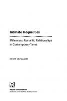 Intimate Inequalities: Millennials' Romantic Relationships in Contemporary Times
 9781978823938