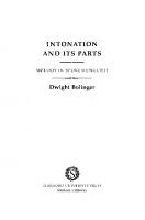 Intonation and Its Parts: Melody in Spoken English
 9781503622906