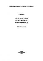Introduction to actuarial mathematics: educational manual
 9786010421790