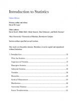 Introduction to Statistics Online Edition