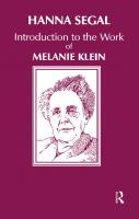 Introduction to the Work of Melanie Klein (Karnac Classics) [1 ed.]
 0946439508, 9780946439508