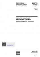 ISO 37008 2023 - Internal investigations of organizations - Guidance