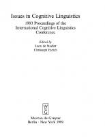 Issues in Cognitive Linguistics: 1993 Proceedings of the International Cognitive Linguistics Conference
 9783110811933, 9783110152197