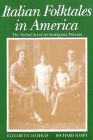 Italian Folktales in America: The Verbal Art of an Immigrant Woman
 0814321224, 9780814321225