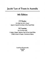 Jacobs' law of trusts in Australia [8th edition.]
 9780409343526, 0409343528