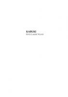 Kabuki: Five Classic Plays [Reprint 2013 ed.]
 9780674734029, 9780674734012