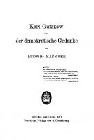 Karl Gutzkow und der demokratische Gedanke [Reprint 2019 ed.]
 9783486746624, 9783486746617