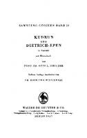 Kudrun und Dietrich-Epen in Auswahl: Mit Wörterbuch
 9783111378596, 9783111020211