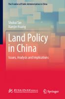 Land Policy in China: Issues, Analysis and Implications (The Frontier of Public Administration in China)
 9811998949, 9789811998942