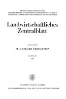 Landwirtschaftliches Zentralblatt / Abteilung II. Pflanzliche Produktion: Jahrgang 8, Heft 10 Oktober 1963 [Reprint 2021 ed.]
 9783112542842, 9783112542835