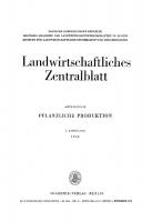 Landwirtschaftliches Zentralblatt / Abteilung II. Pflanzliche Produktion: Jahrgang 8, Heft 11 November 1963 [Reprint 2021 ed.]
 9783112542804, 9783112542798