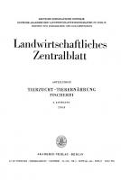 Landwirtschaftliches Zentralblatt / Abteilung III. Tierzucht - Tierernährung Fischerei: Jahrgang 8, Heft 3 März 1963 [Reprint 2021 ed.]
 9783112542606, 9783112542590