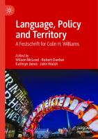 Language, Policy and Territory: A Festschrift for Colin H. Williams
 3030943453, 9783030943455