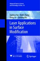 Laser Applications in Surface Modification (Advanced Topics in Science and Technology in China, 65)
 9811689210, 9789811689215