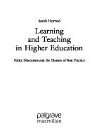 Learning and Teaching in Higher Education: Policy Discourses and the Illusion of Best Practice
 3031280377, 9783031280375