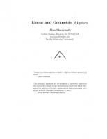 Linear and Geometric Algebra (Geometric Algebra & Calculus)
 1453854932, 9781453854938