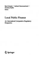 Local Public Finance: An International Comparative Regulatory Perspective
 3030674657, 9783030674656