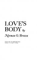 Love's Body, Reissue of 1966 edition
 9780520910409