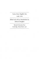 Lyrics from English Airs, 1596-1622 [Reprint 2013 ed.]
 9780674330306, 9780674330290