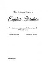 M.A. Entrance Exams in English Literature: Precise Answers, Accurate Sources, and Online Exams [1 ed.]
 9786000492847