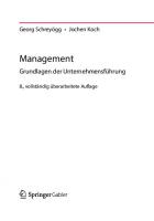 Management: Grundlagen der Unternehmensführung [8. Aufl.]
 9783658265137, 9783658265144