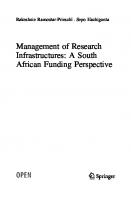 Management of Research Infrastructures: A South African Funding Perspective
 3030372804, 9783030372804