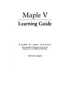 Maple V: Learning Guide
 978-0-387-98399-8, 978-1-4757-4123-0