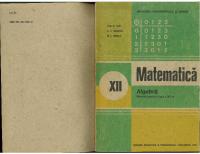 Matematică. Algebră. Manual pentru clasa a XII-a
 9733012262