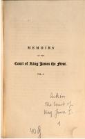 Memoirs of the Court of King James the First [3 ed.]