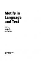 Motifs in Language and Text
 9783110476637, 9783110474961